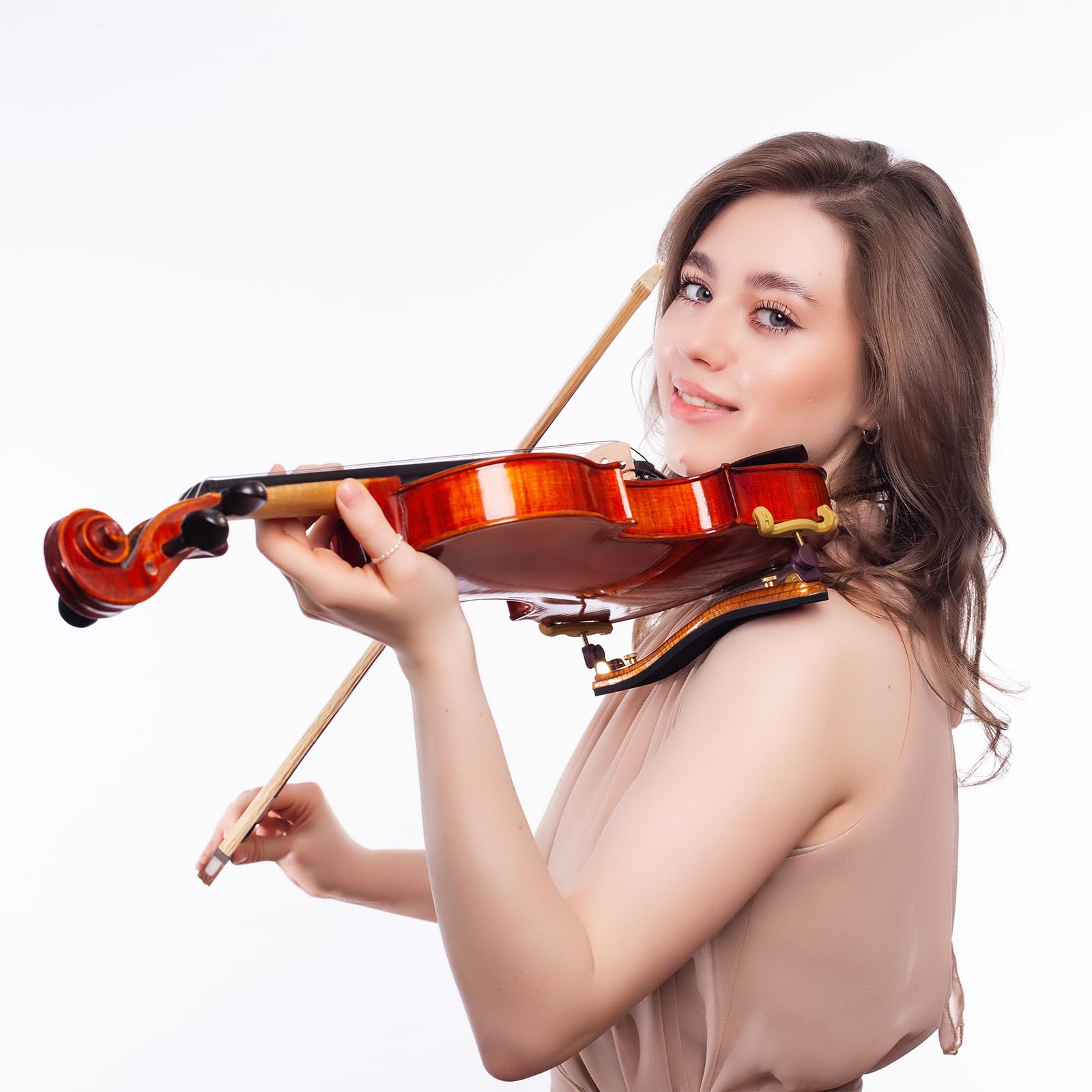 Ecotown Maple Wood Violin Shoulder Rest for 3/4 & 4/4 Violins, 13”-14” Violas, Ergonomic, Adjustable Height & Width - Image 3