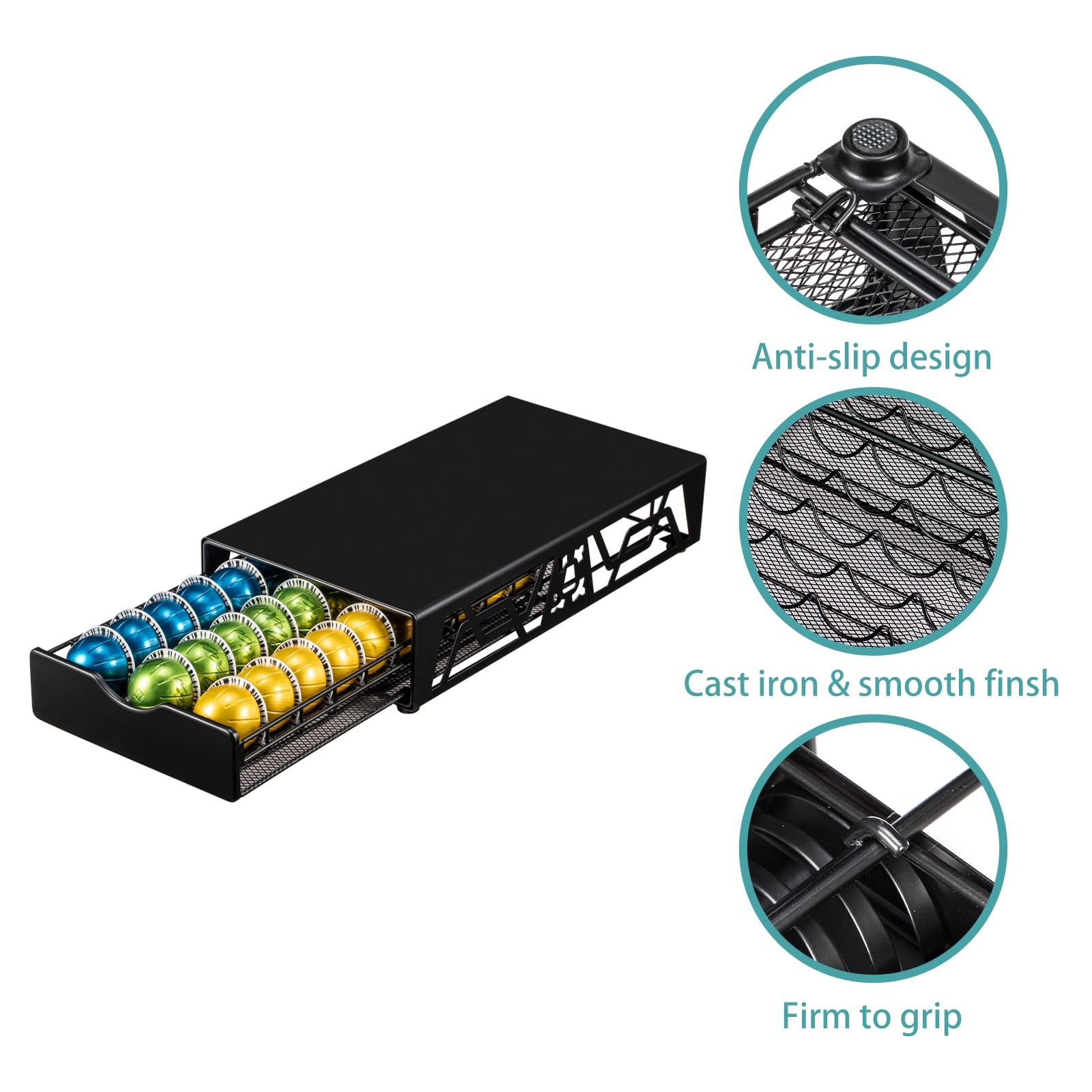 Amazon.com: ZCDCP Pod Holder - Modern Sleek Black Metal Capsule