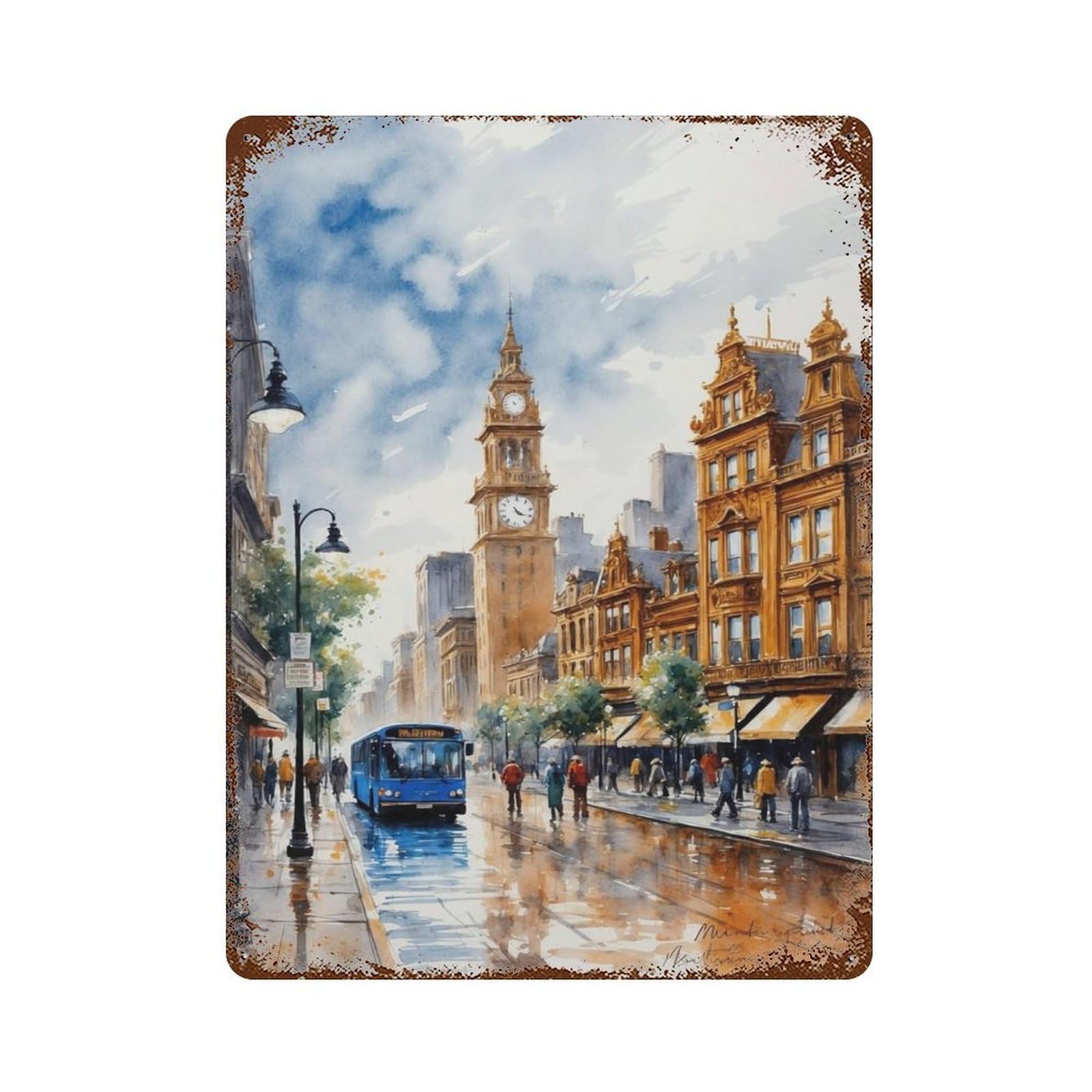 xiaoxiaoshen Vintage Landmark Edinburgh Scotland Wall Decor Art Metal Tin Poster Modern Home Decor Art Home Bar Shop Decorations Vintage Sign 40x30cm