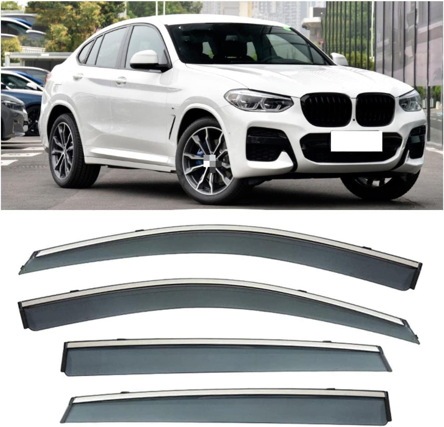 WeiYH Wind Deflectors for BMW X4 2018-2022, Keep Your Car Ventilated in Rain Car Rain Guard Shield Stick-on Fitment Weathershields
