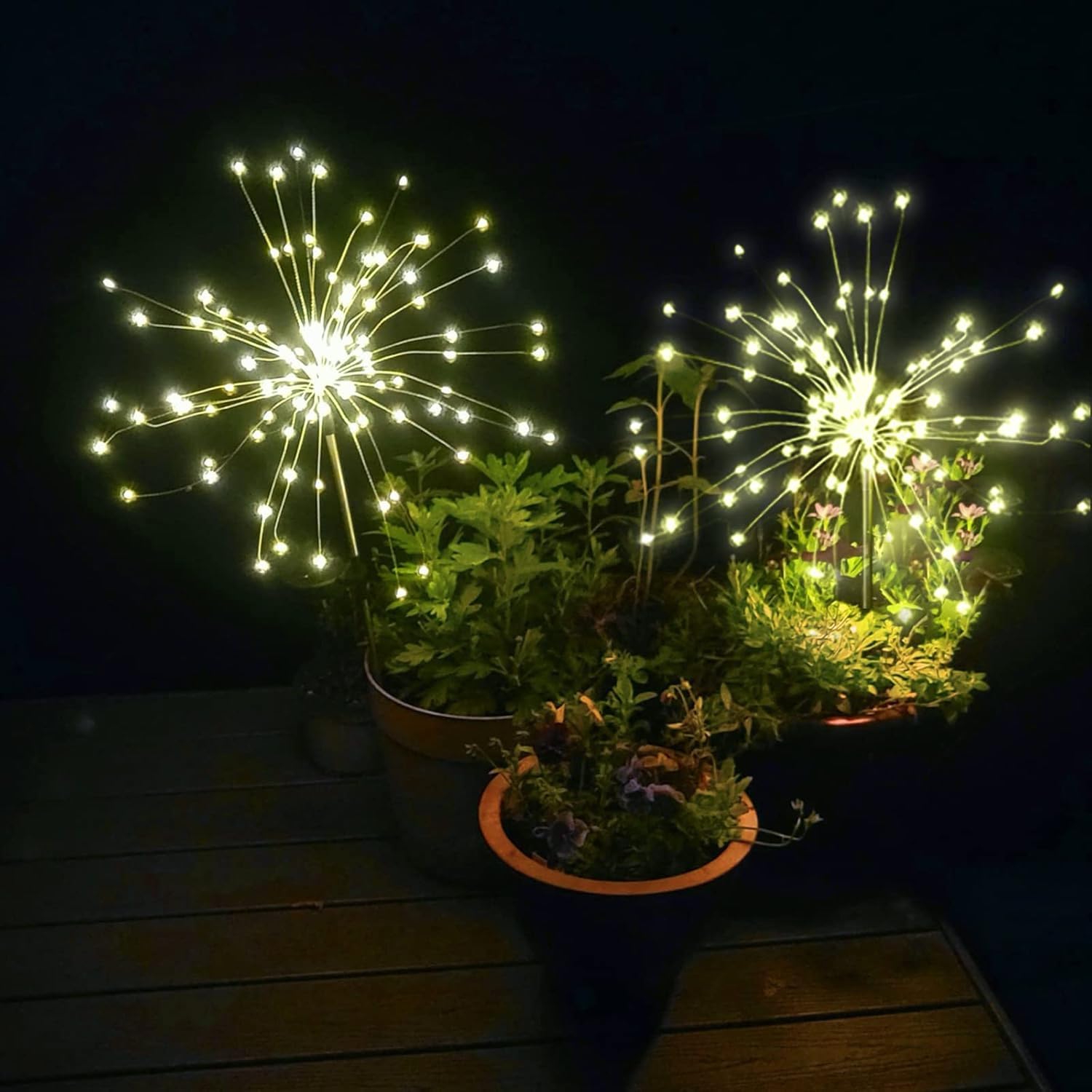 CURATED CART Solar Firework Shape Lights Outdoor: Fairy Garden Light Waterproof for Yard Decorative Outside - Firefly LED Starbuck Lighting Pathway Patio Flowerbed Decorations (Pack of 1) (B09GVVTTV3) Amazon Price History, Amazon Price Tracker