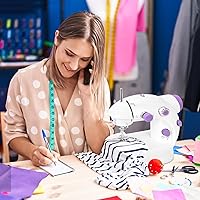 Vista 7 de Mini Sewing Machine with Extension Table, Electric Sewings Kit with Light, Dual Speed Sewing Machine for Beginners Portable Travel Automatic