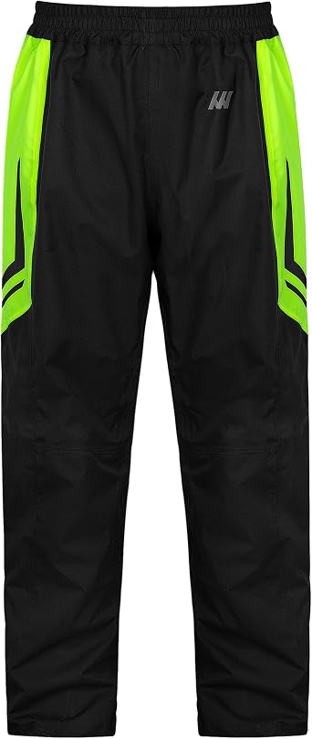 Storm RAIN Motorcycle Pants Men, Hi Vis Waterproof | Seam-Sealed Reflective Over Pants Packable Windproof Riding Gear