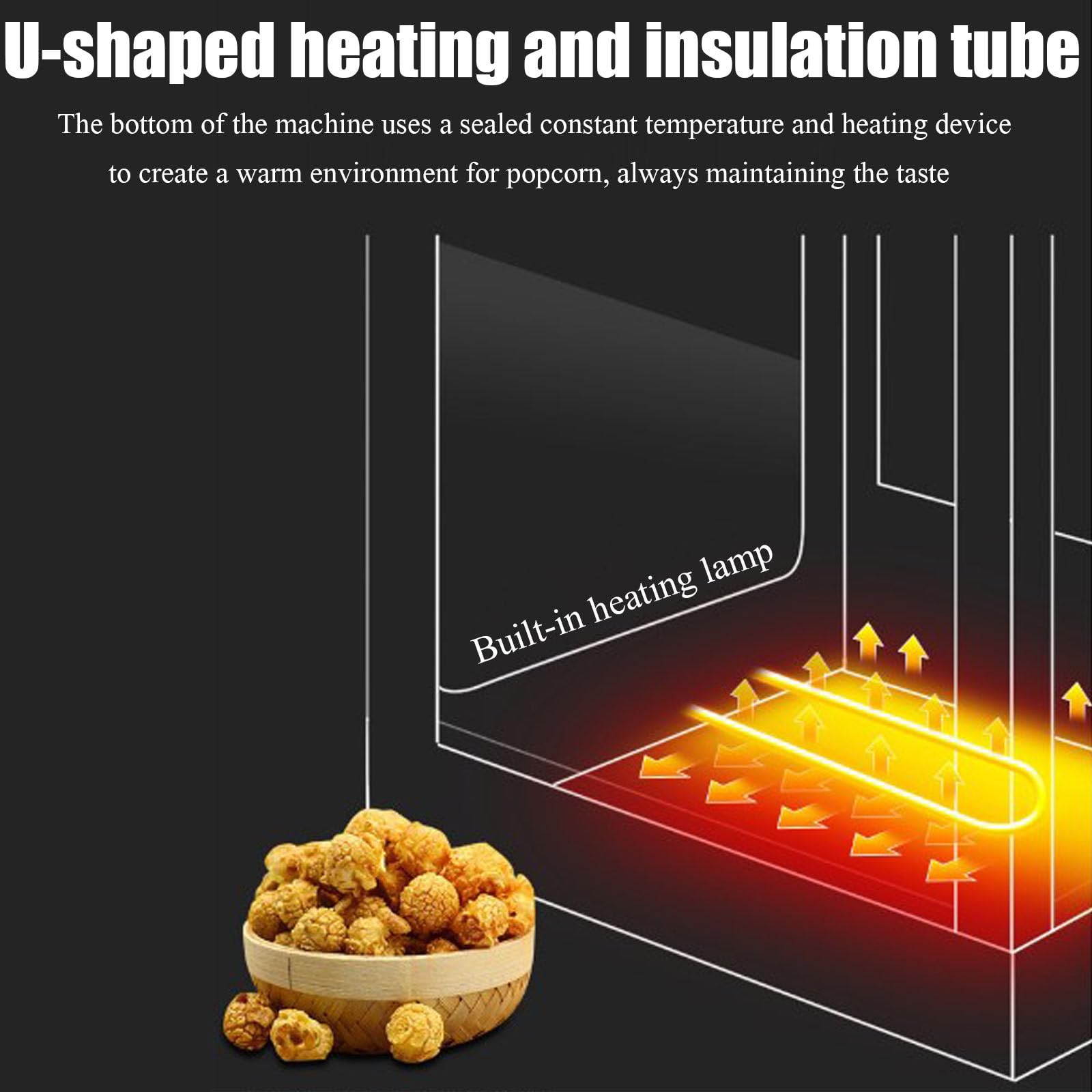 Máquina de Palomitas Grande,Fabricante Comercial de Palomitas de maíz,máquina para Hacer Palomitas de maíz Gourmet,Herramienta de medición 1400W,para Máquina de Palomitas,110V