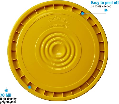 Miniatura 10 de Consolidated Plastics Tapas fáciles de despegar de grado alimenticio para cubos de 3.5, 5, 6 y 7 galones (paquete de 12) tapas reutilizables sin