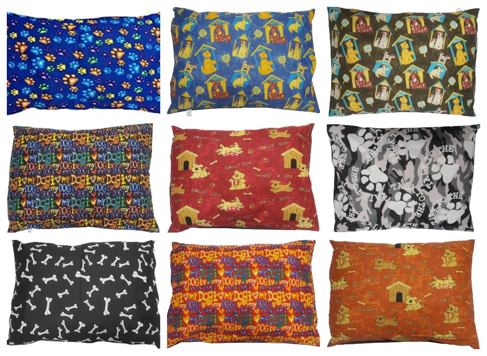 H2 Linen Comfortable Extra Large Pet Dog Bed Pillow Case/Cover Mattress Washable Removable Zipper Covers Pet Cushion Cover for Crate Random Design (56x37 inches)
