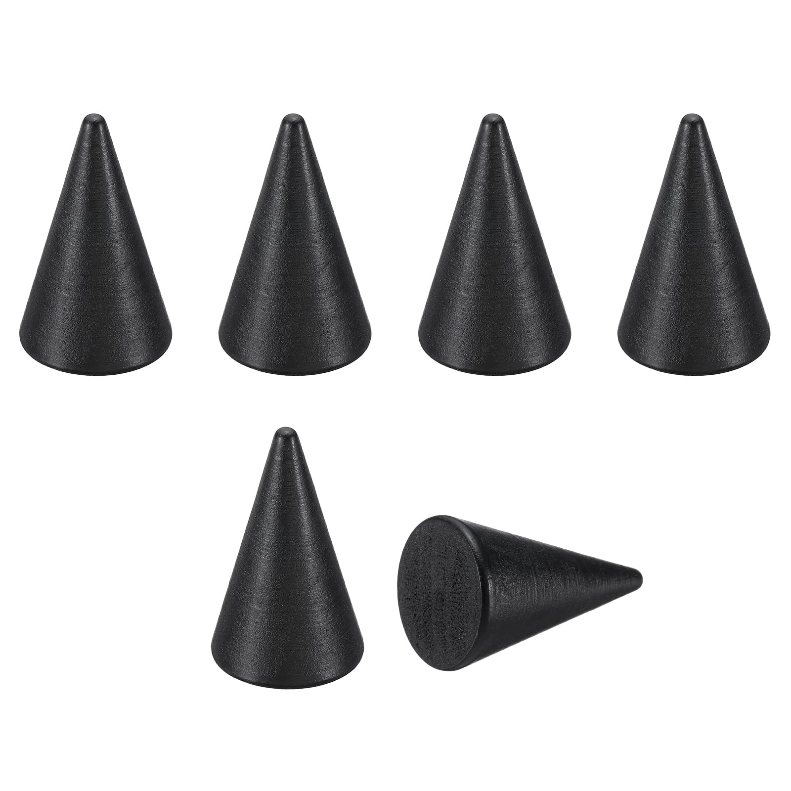 PATIKIL 6 Porta Anelli Conici In Legno Nero – Supporti A Cono 40x25 Mm Per Esposizione Gioielli, Organizer Da Tavolo, Fai Da Te E Decorazioni - 5