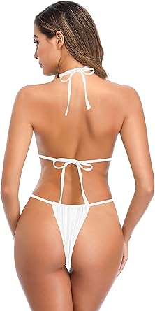 SHEKINI Dames Bikini Set Chic Halter Verstelbare Bikini Top Tweedelige