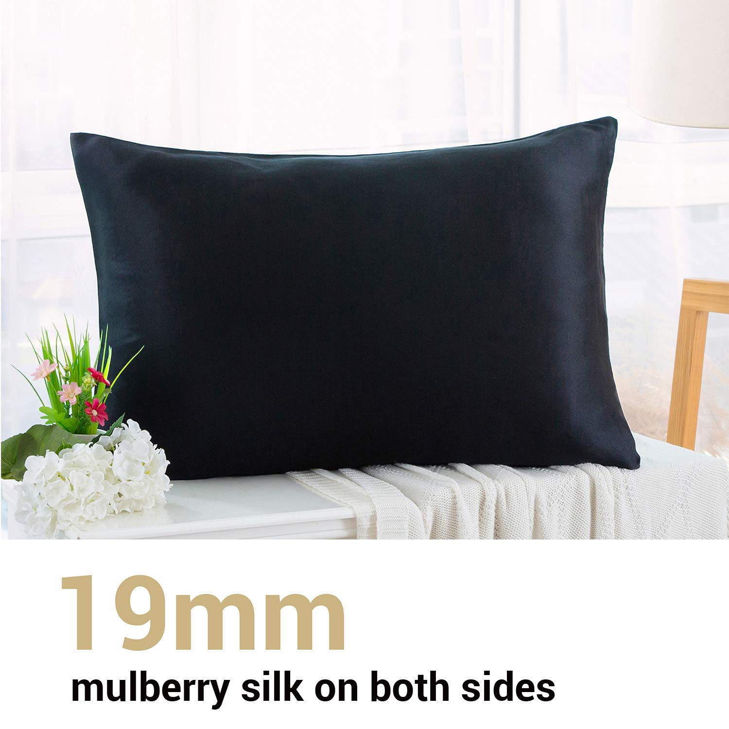 ZIMASILK 100% Mulberry Silk Pillowcase for Hair and Skin Health Both Sides 19 Momme Premium Grade 6A Silk, Soft & Smooth - Image 2