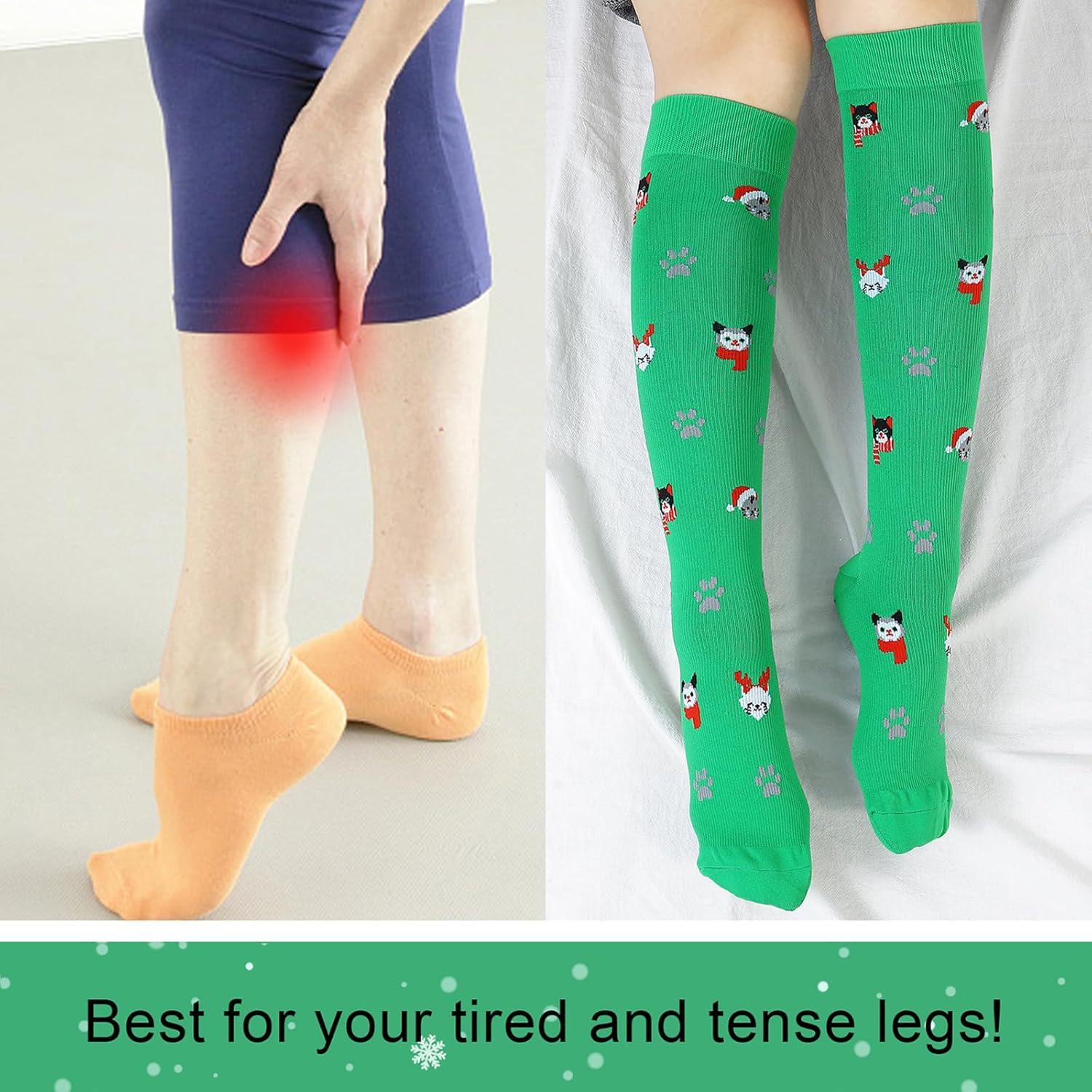 Junely Compression Socks for Women Knee High Socks for Running Athletic Nurses Work Support Travel Flight Sports - Image 4