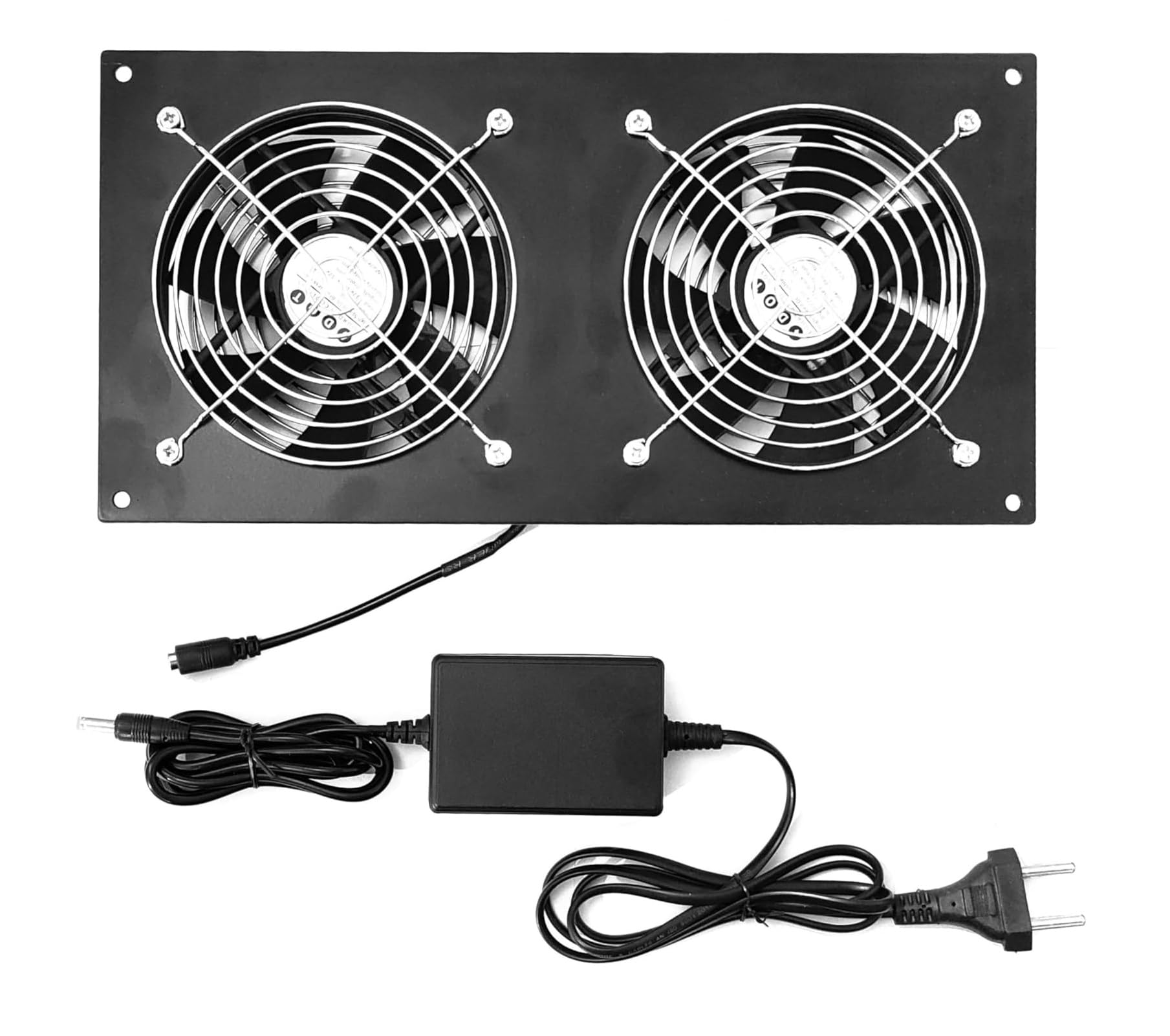 Fourdot Cabinet Gaming PC Cooling Fan System 12 Inches Dual 120Mm 5Inch Fan With Adapter For Hometheater