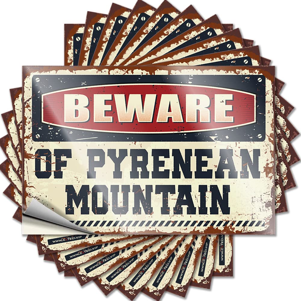 Lettering Sticker Roll Vinyl Sticker | Beware of Pyrenean Mountain Motivational for Boss Use(12X18CM)