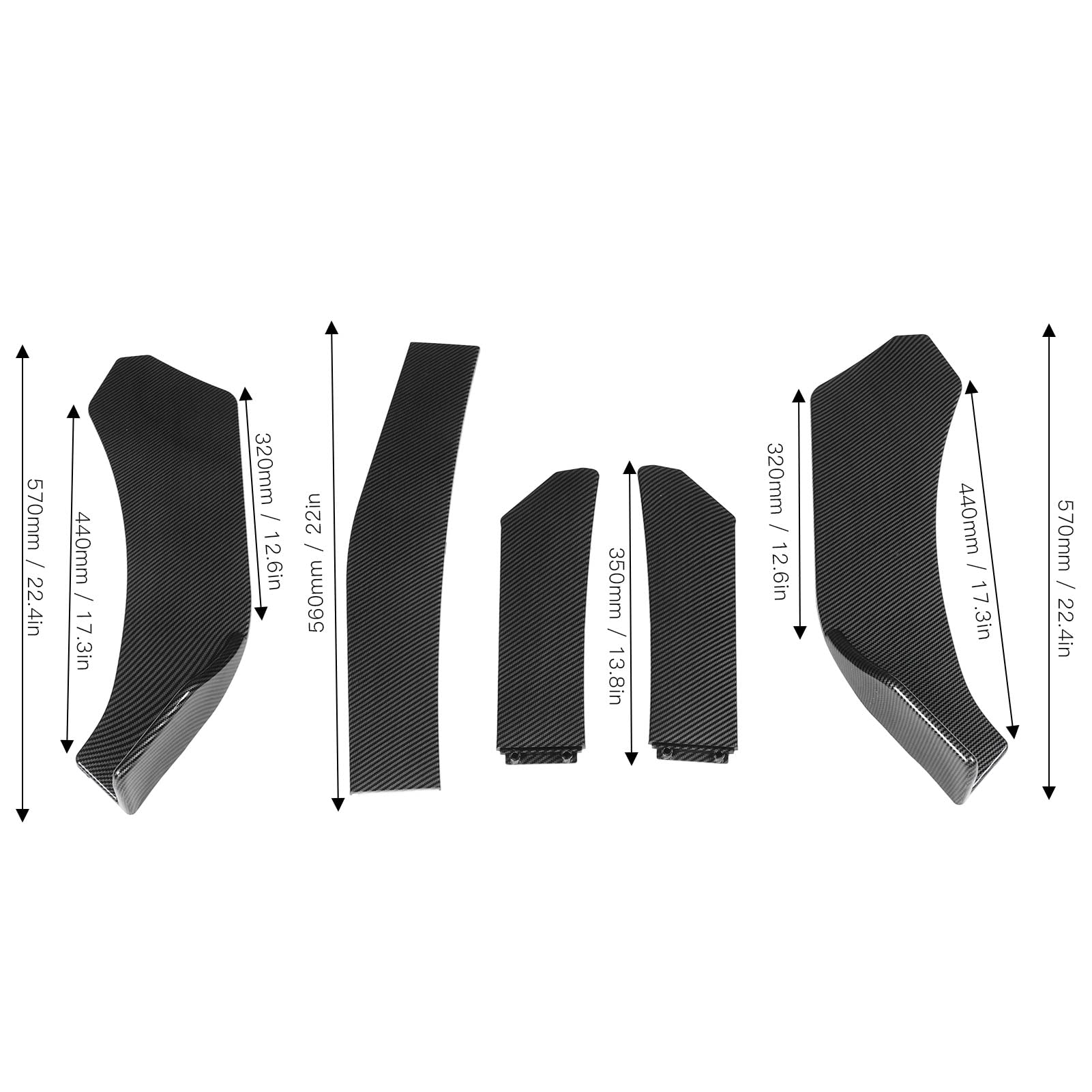 CHICIRIS Universal Car Front Bumper Chin Spoiler Flexible ABS Splitter for