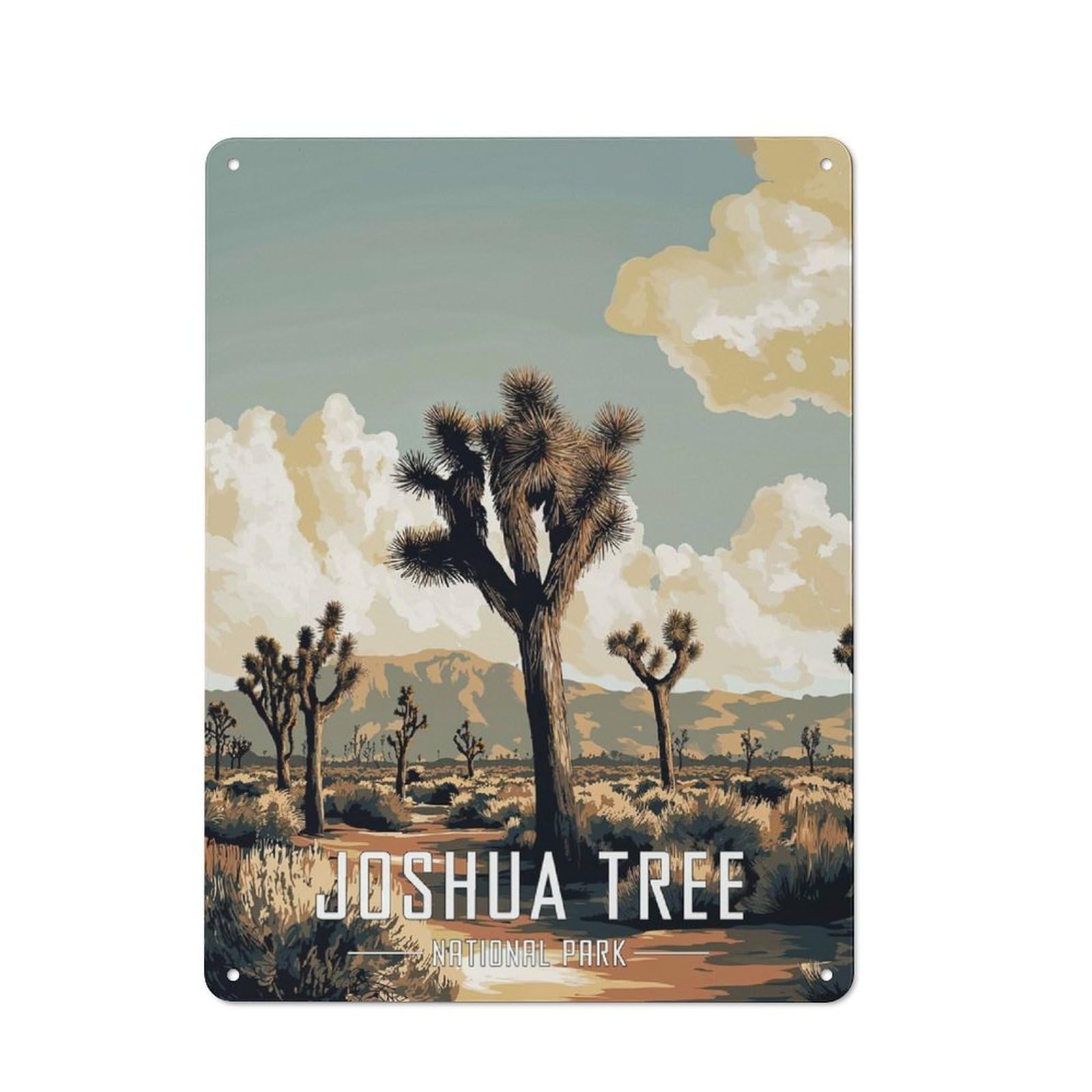 Junmoney Joshua Tree National Park Classic Decorative Tin Plaque 40X30cm, Bar Wall Plaque For Diner, Restaurant, Shed Or Kitchen