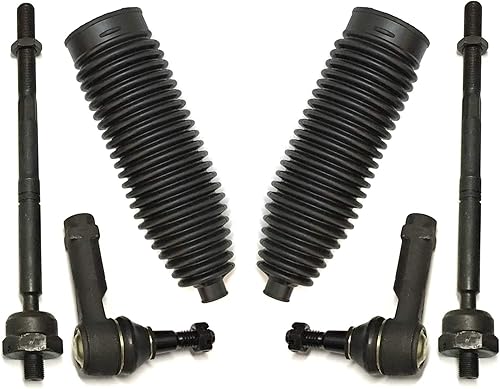 Kit de suspensión de dirección de 6 piezas, extremos de barra de acoplamiento, botas de piñón para Ford F150 Lincoln Mark LT 04 a 08