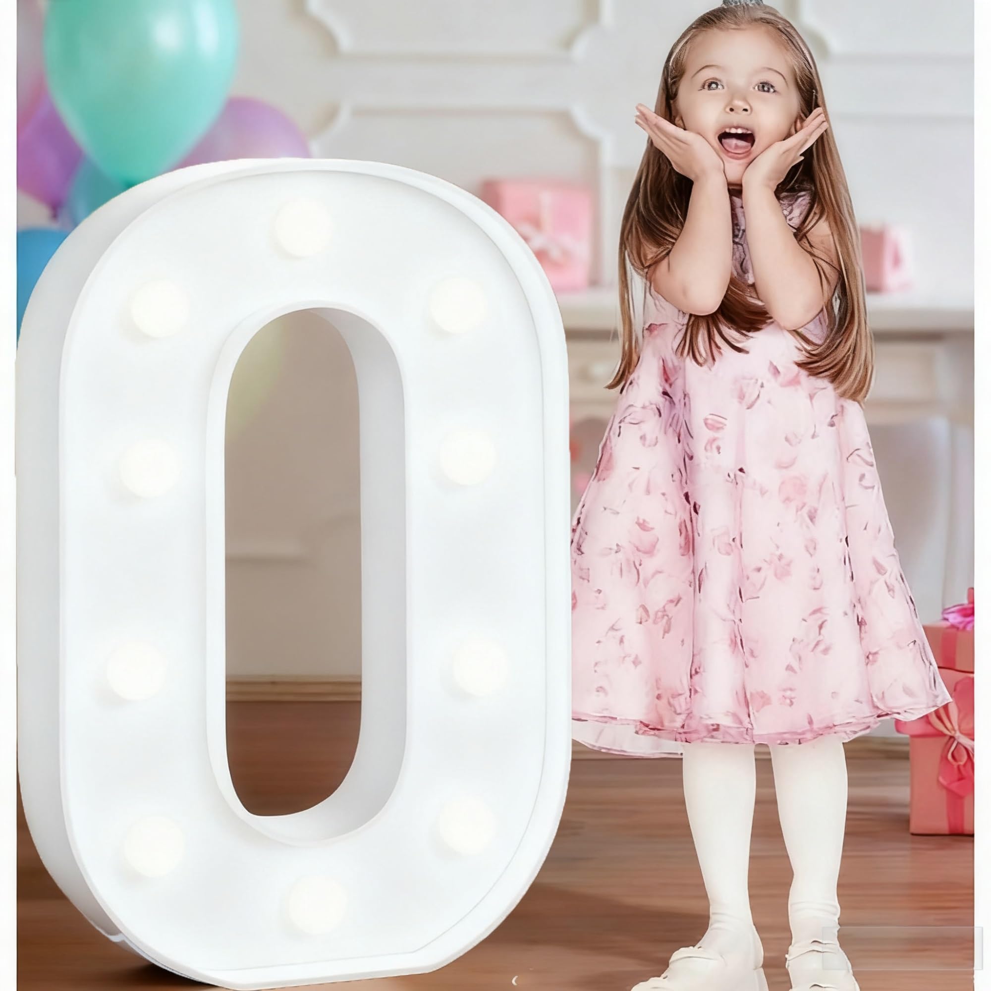 4FT Light Up Wedding Letters Large For Party Decor, Marquee Birthday Graduation Baby Shower Decorations, Mosaic Arch Stand Pre-cut Foam Cardboard(O,120cm)