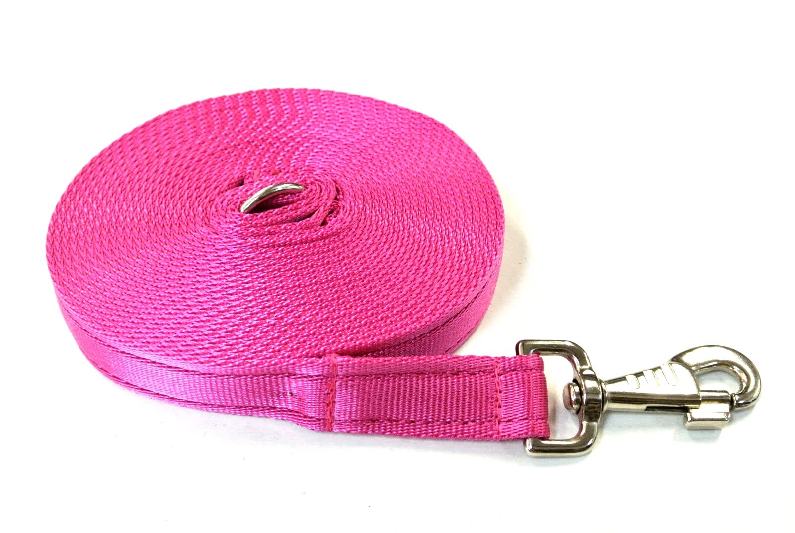 20ft 6m Horse Lunge Line Large Dog Training Lead Large 25mm Cushioned Webbing And Heavy Duty Fluted Trigger Clip In (Cerise) — image 1