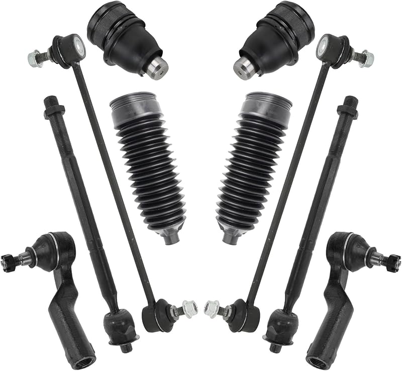 Kit de direção e suspensão dianteira TRQ com terminais, pivôs, coifas e bieletas – 10 peças