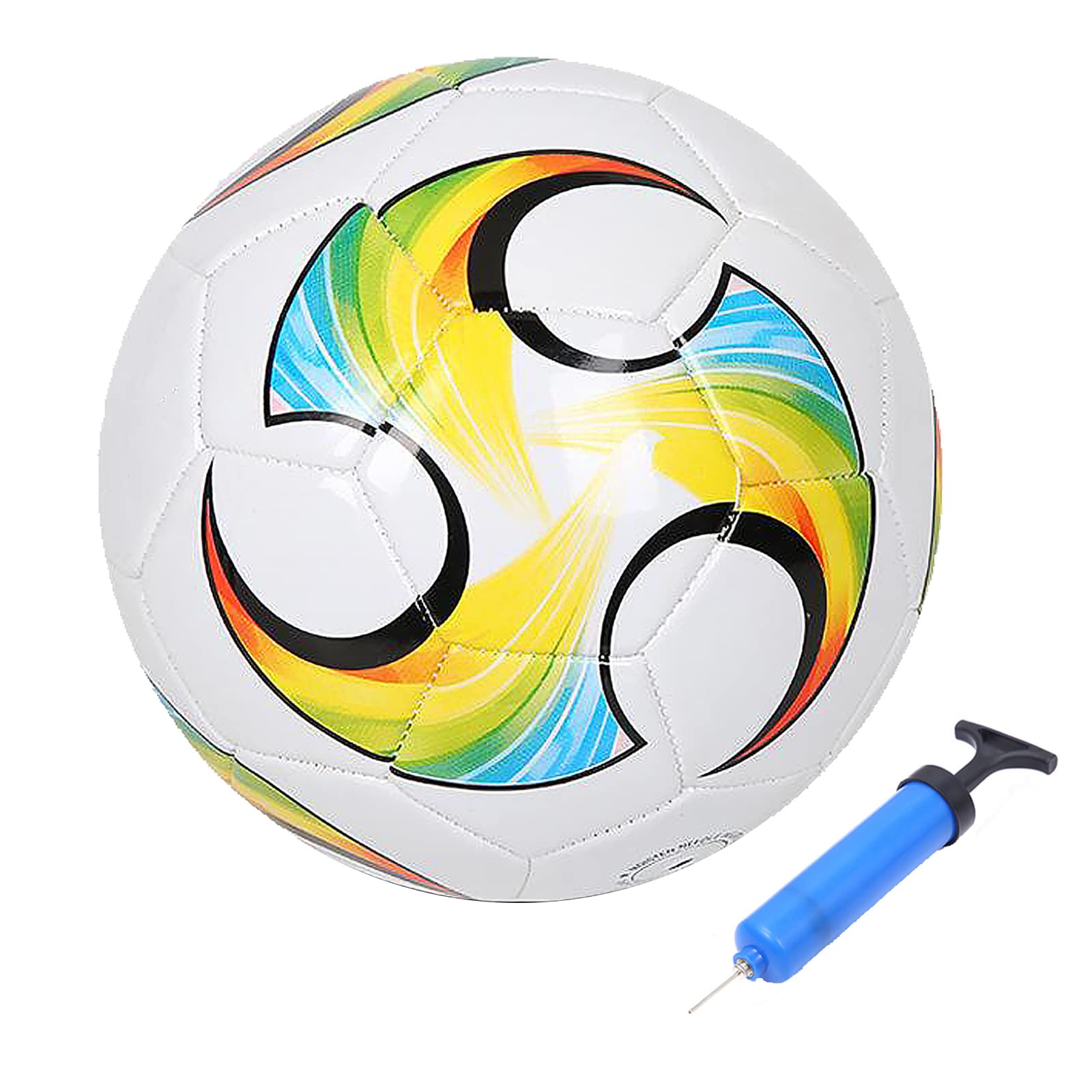 ABAJI Soccer Ball Size 3 4 5 Kids Toddlers Toy Gift Colorful Pattern Practice Training Boys Girls Come with Inflator