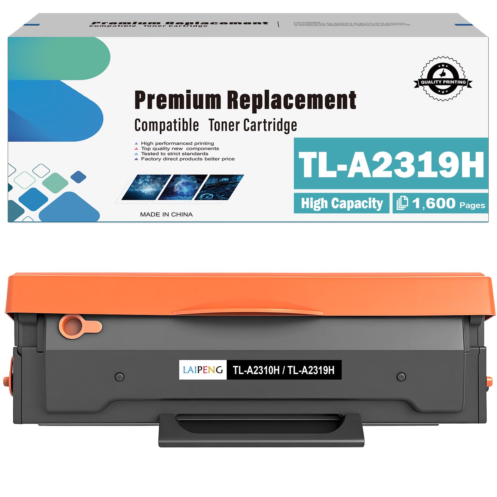 LAIPENG TL-A2310H TL-A2319H Tóner Cartucho Negro 1600 Páginas Compatible para BP2309W BM2309W BM2309AW BP2300W BM2300W BM2300AW Impresora [Negro*1]