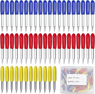 50Pcs Replacement Cutting Blades for Cricut Explore Air/Air 2/Air 3/Maker/Maker 3, Include 10Pcs Fine Point Blades, 20Pcs Standard Blades, 20Pcs Deep Point Blades Vinyl Cricut Replacement Blades