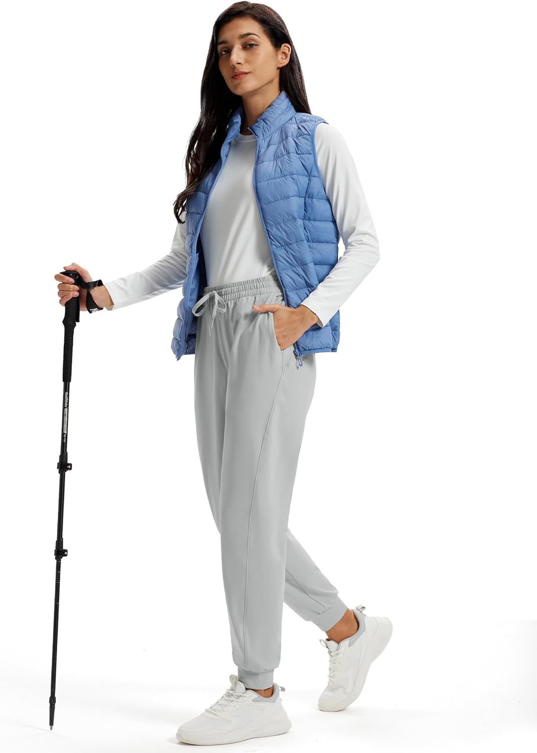 MAGCOMSEN Women's Fleece Lined Joggers Waterproof Thermal Winter Sweatpants Insulated Hiking Running Snow Pants Pockets - Image 5