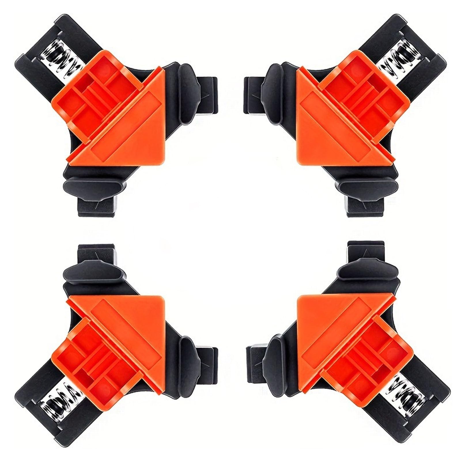 yufana 90 Degree Angle Clamps, Corner Clamps Woodworking, 4-Pack Adjustable Corner Clamps for Woodworking, Spring Loaded Right Angle Clips for Frames, Cabinets, Boxes & Furniture Repair