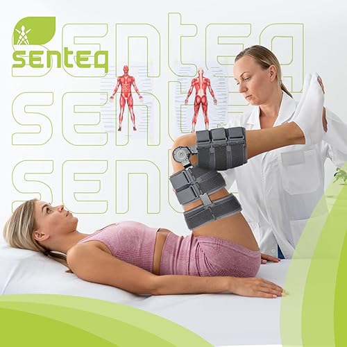 Miniatura 5 de SENTEQ Rodillera ROM ajustable post operacional soporte de rodilla ortesis inmovilizador protector para pierna izquierda y pierna derecha, tanto