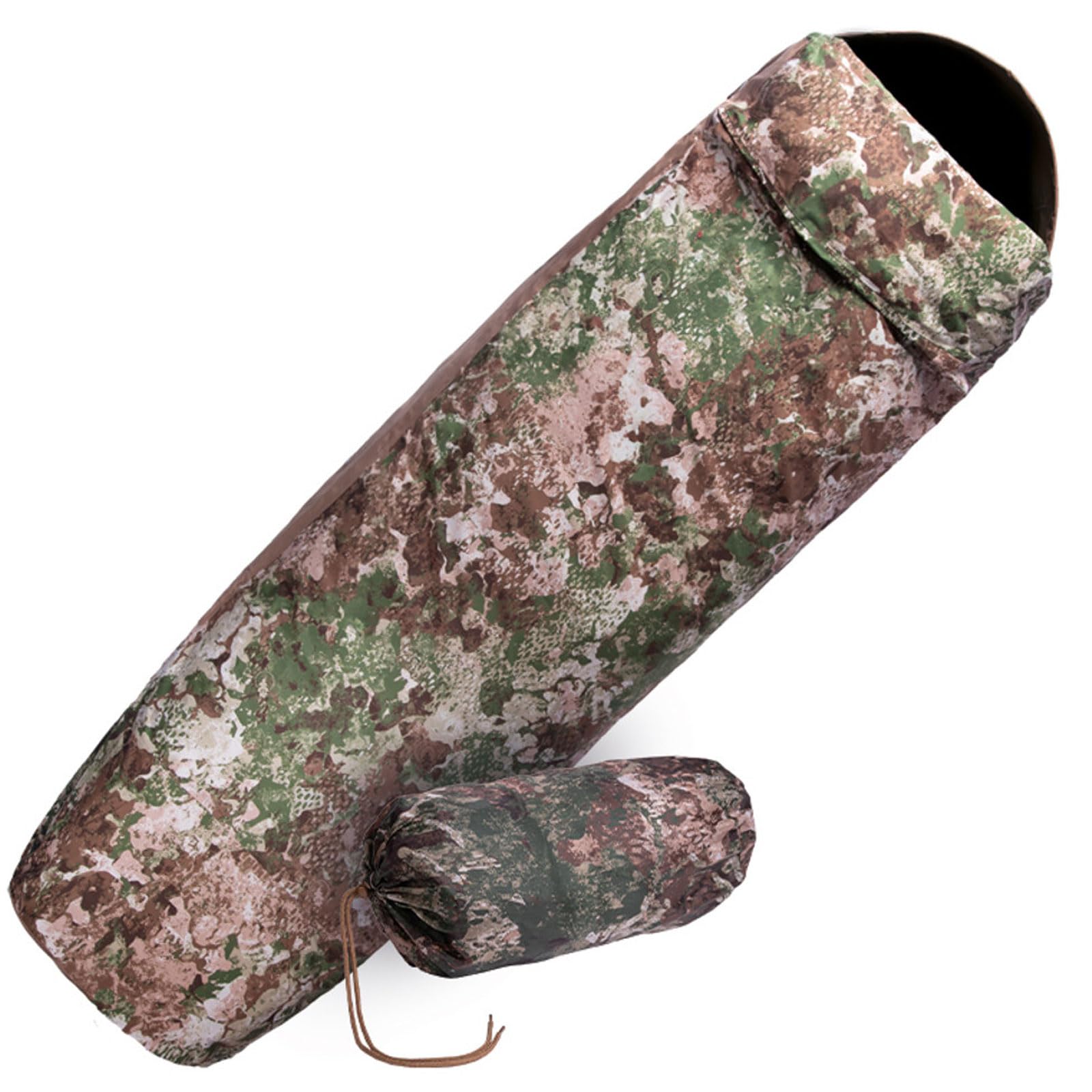 Mil-Tec Trilaminate Durable Waterproof Lightweight Breathable Tactical Outdoor Camping Hiking Sleeping Bag Cover with Zip Closure | Suitable for Various Sleeping Bags, Phantomleaf Wasp I Z2
