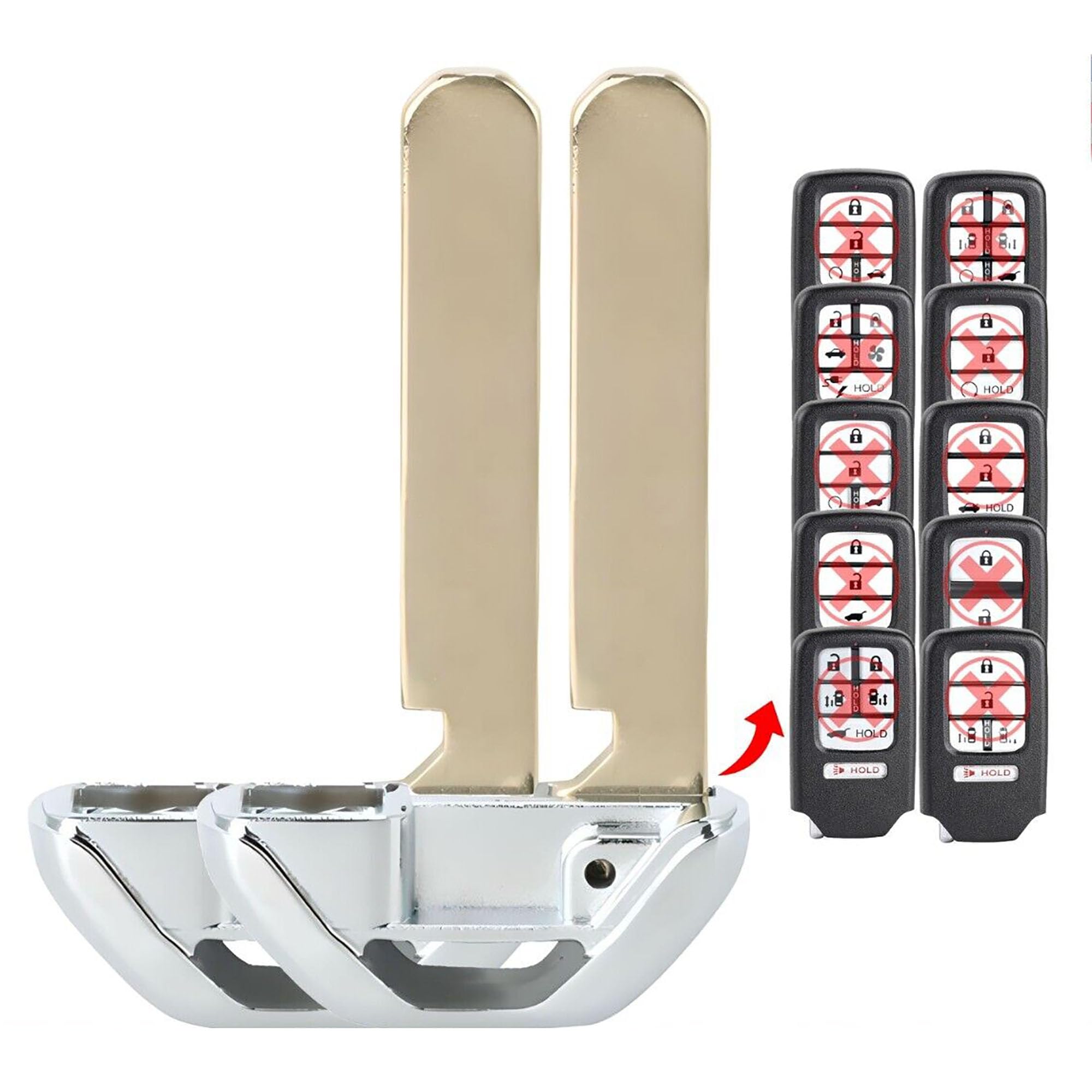 2X New Replacement Proximity Key Fob Insert Blade Compatible with & Fit for Honda Vehicles - MPN KR5V1X-VALET-02