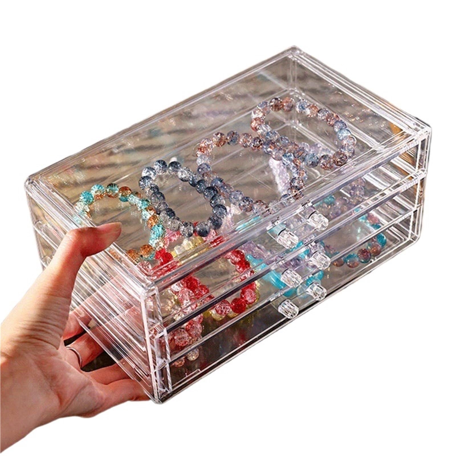 Caja de almacenamiento Cajón escritorio Estante maquillaje joyas transparente(Layer 1)