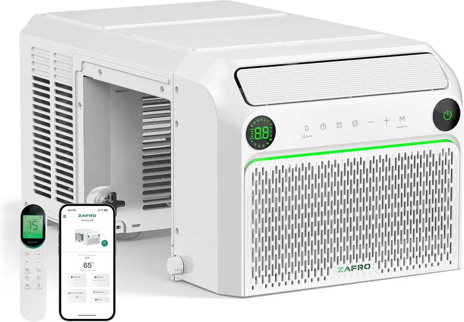 ZAFRO U Shaped Inverter Window Air Conditioner, Ultra Quiet (32dB), 12000BTU ASHRAE
