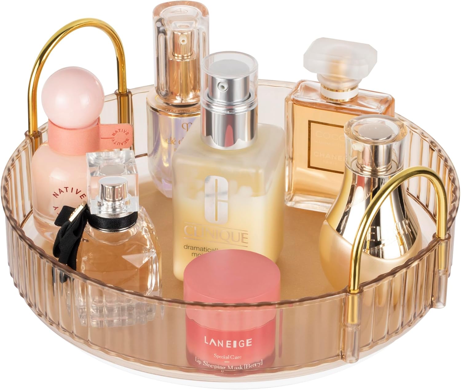 Organizador de maquillaje giratorio de 360, organizador de mostrador de baño, organizador de cuidado de la piel, organizadores de maquillaje y