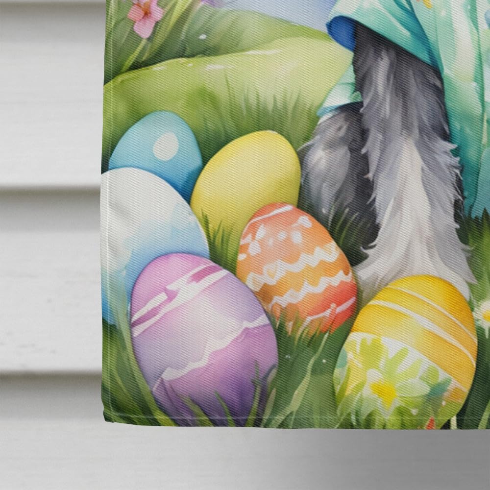 Caroline's Treasures DAC5168CHF Schnauzer Easter Egg Hunt House Flag Large Porch Sleeve Pole Decorative Outside Yard Banner Artwork Wall Hanging, Polyester, House Size, Multicolor