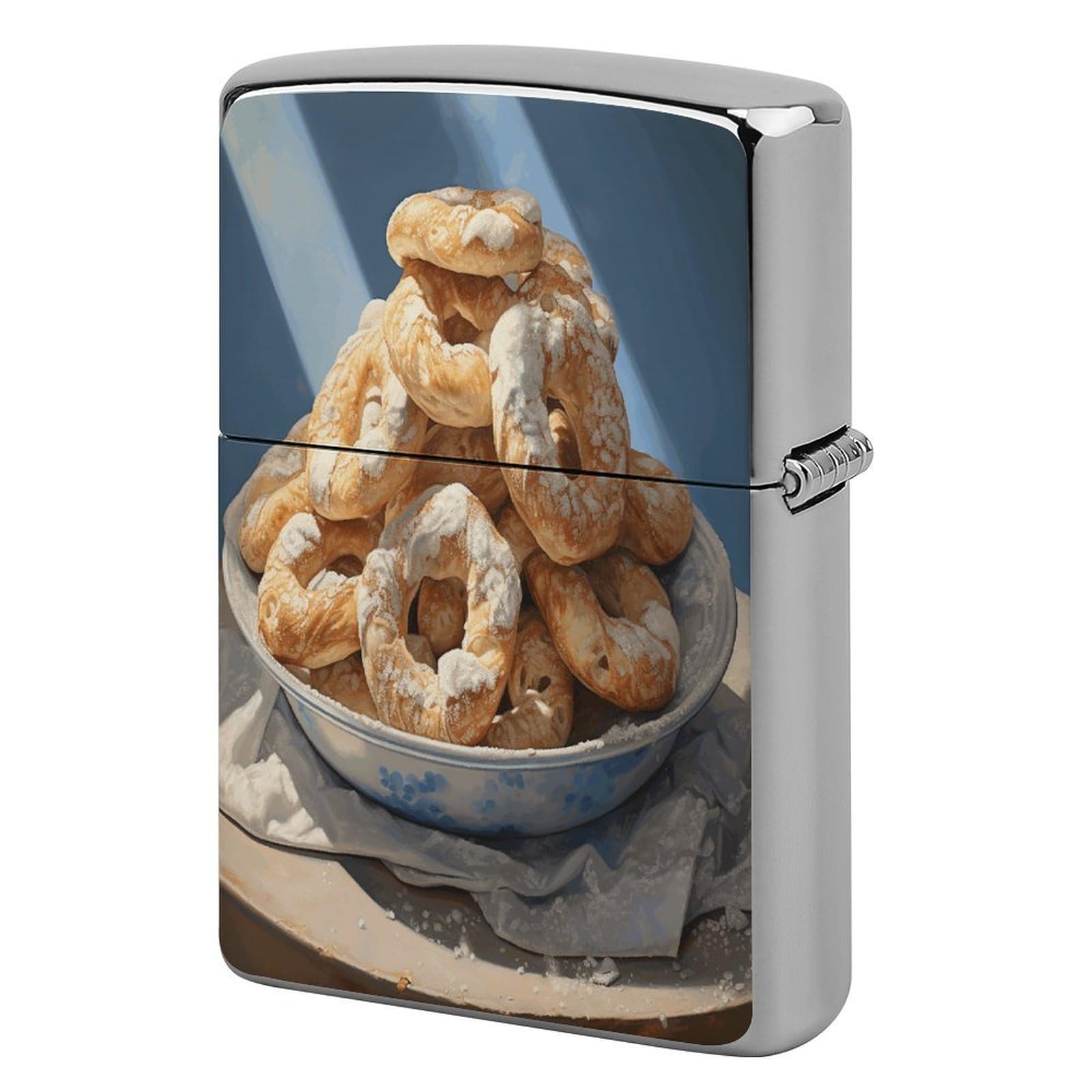 Fodpand Style Pretzel Dough Pictures Metal Lighter Case Cover Lighter Sleeve