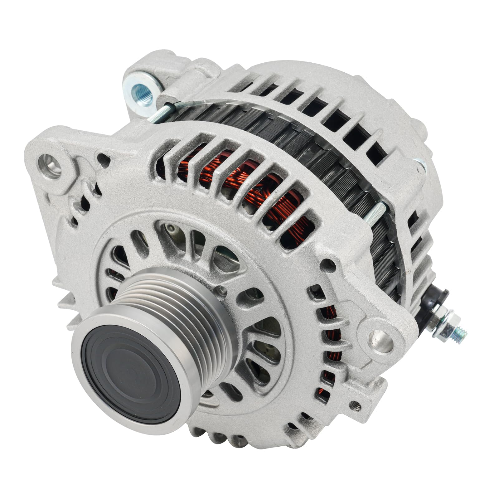 KAX Alternator Compatible with 2008-2012 Nissan Rogue, High Output Alternators Automotive Replacement for LR1110713V,11163,LR1110713C,23100AU40D,23100AU400,11163N 12V 110Amp CW 6-Groove Pulley