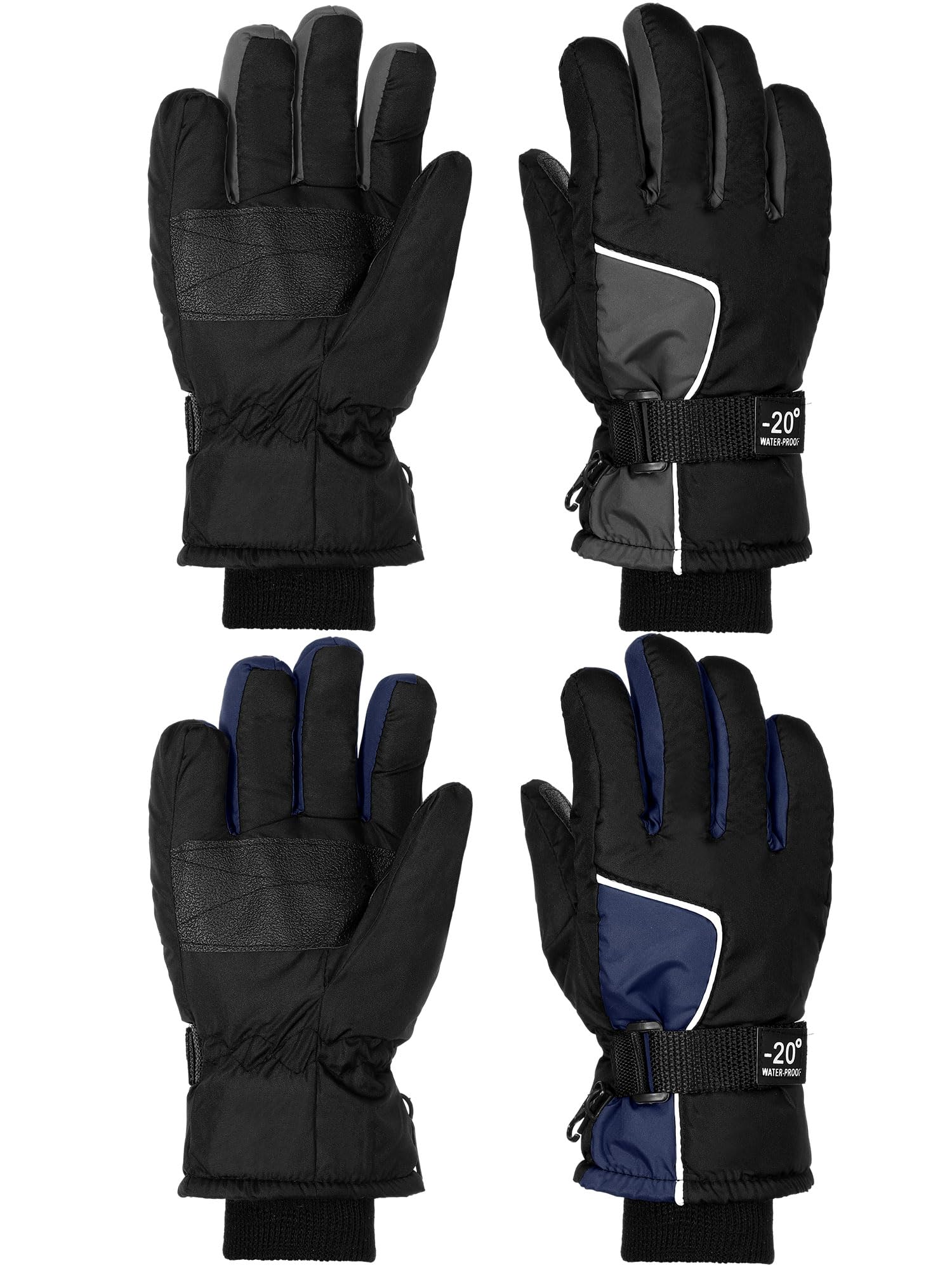 SATINIOR 2 Pair Kids Winter Gloves