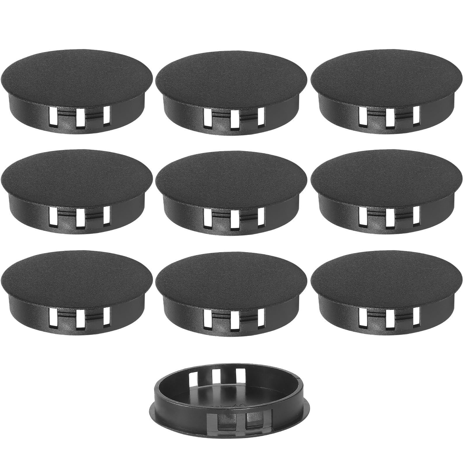 Masendelk 10pcs Plastic Hole Plugs, Snap in Locking Hole Tube Circular Locking Fastener Cover, Insert End Caps for Furniture Fencing Post Pipe - 60mm,