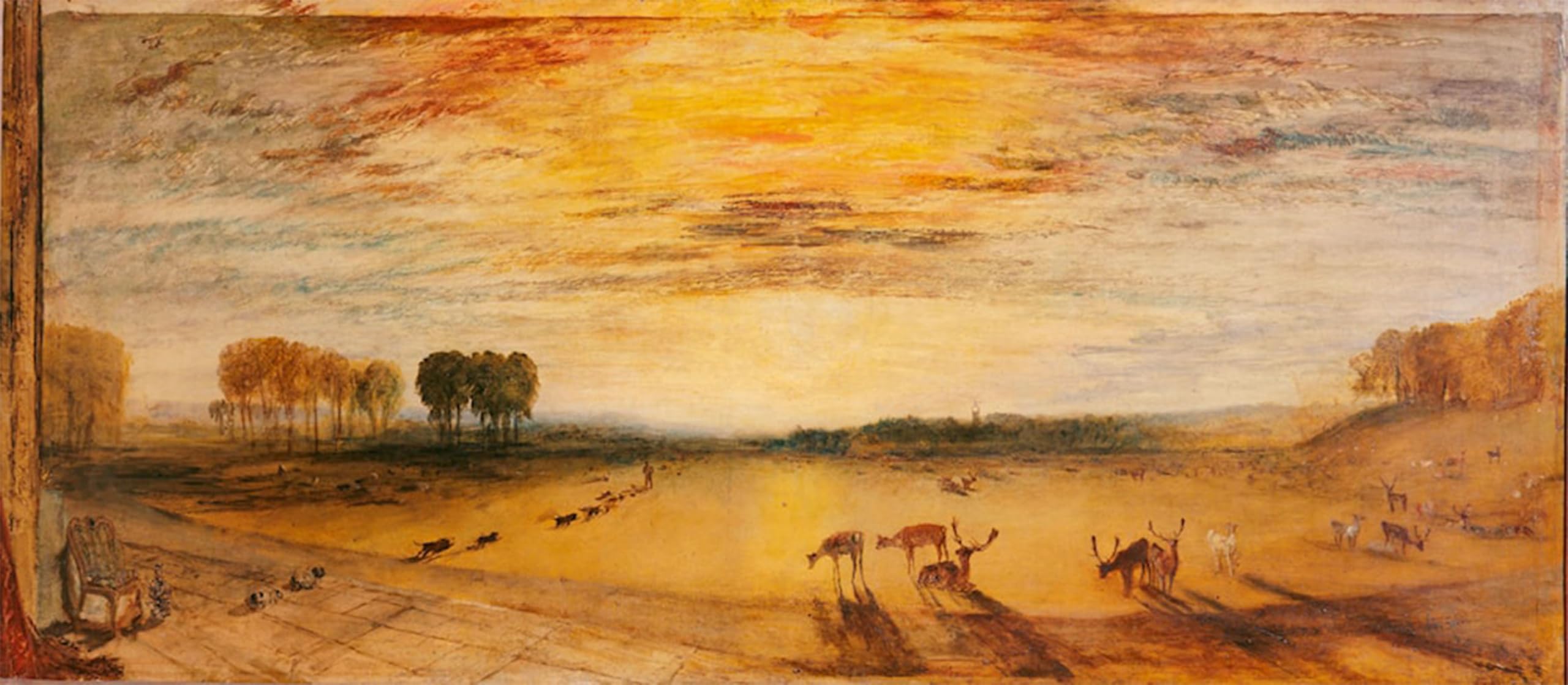 POSTERIIk Famous Modern Artwork Art Mural Petworth: Tillington Church in the Distance Mallord William Turner Oil Paintings Pictures for Home Decor 60x90cm