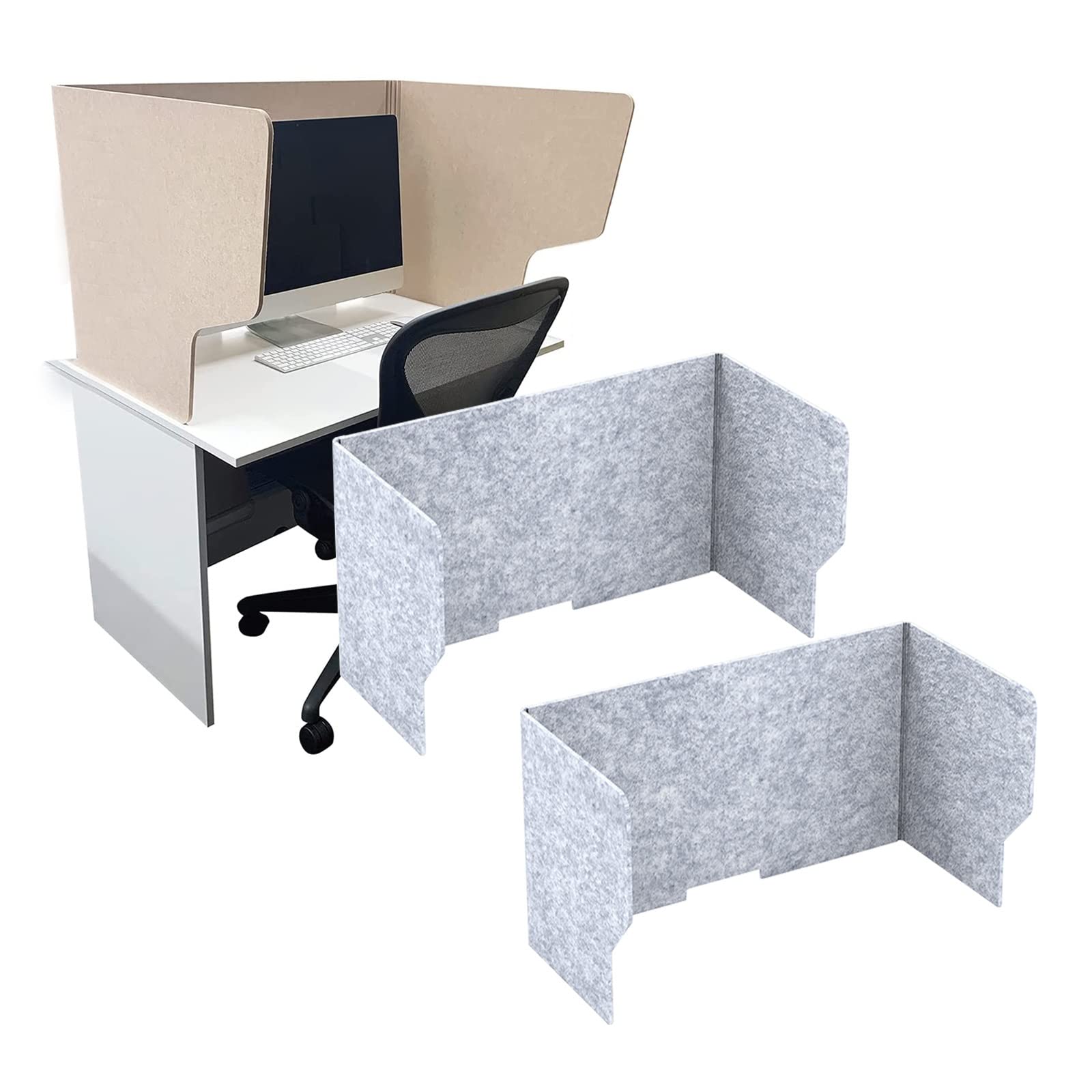 HJYCLFAZU Acoustic Desk Divider 60/80/100 cm Freestanding Soundproof Screen Reduces Noise & Visual Distractions 2Piece Partition for Classroom Student Privacy