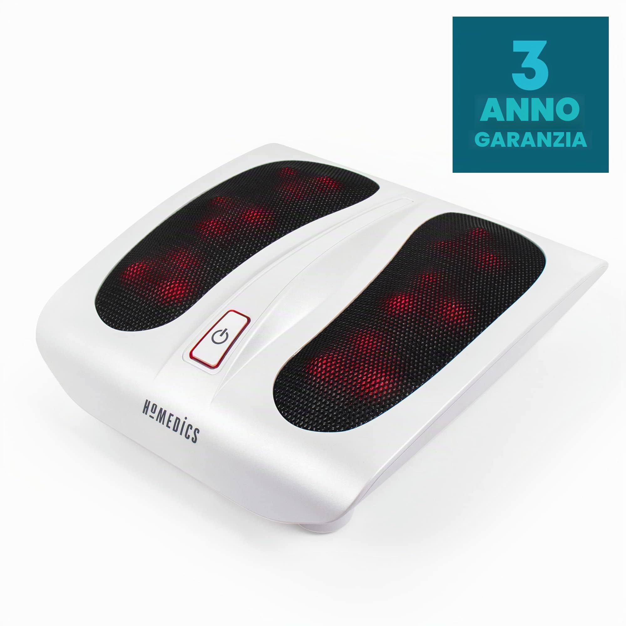 HoMedics Sedile Massaggiante Shiatsu, Massaggiatore Schiena & Massaggiatore Plantare Shiatsu Deluxe, Massaggiatore per Piedi Elettrico con Funzione Calore