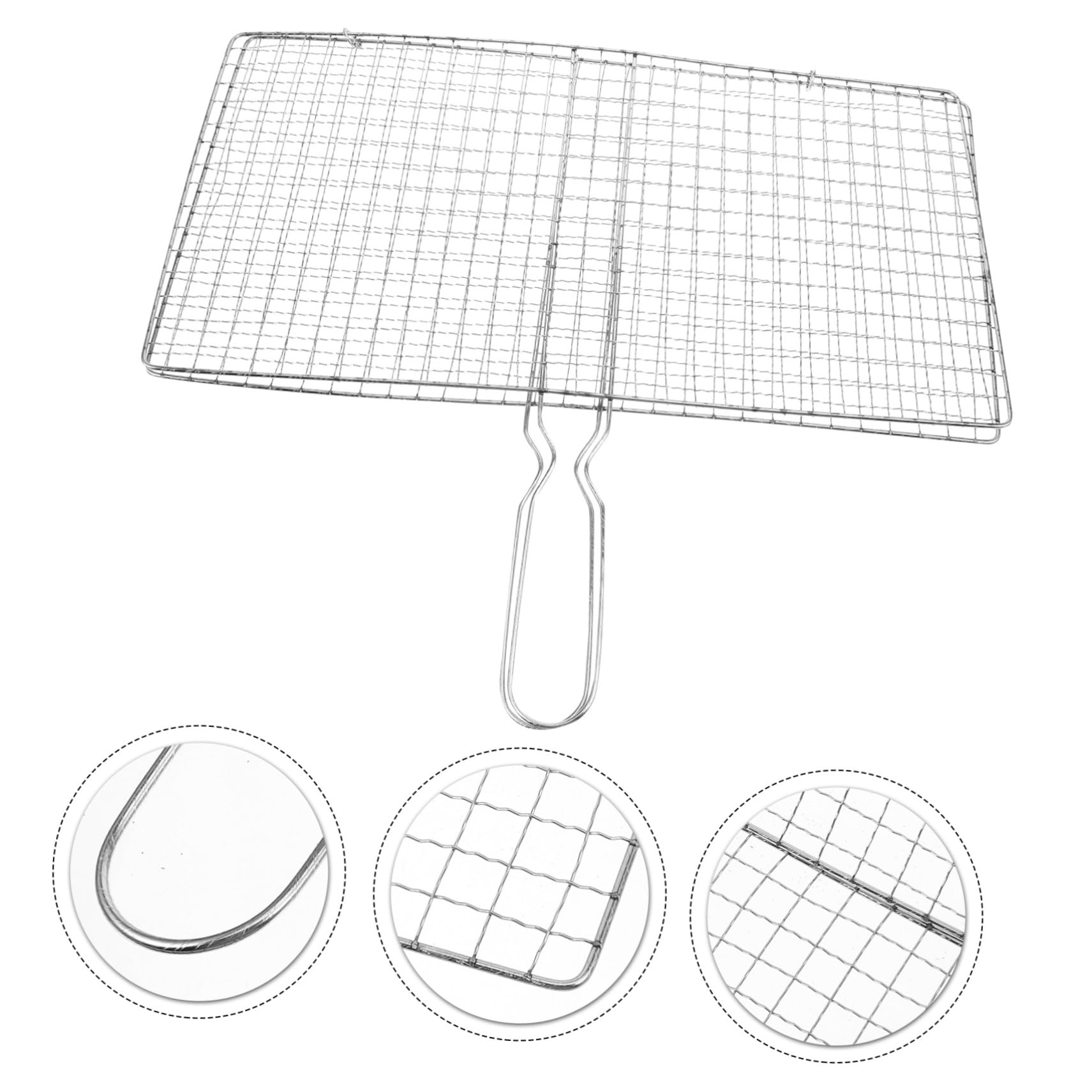 BCOATH Fish Grill Basket Bbq Accessory for Outdoor Grilling Lightweight Mesh Rack for Fish Meat Vegetables for Camping and Picnics