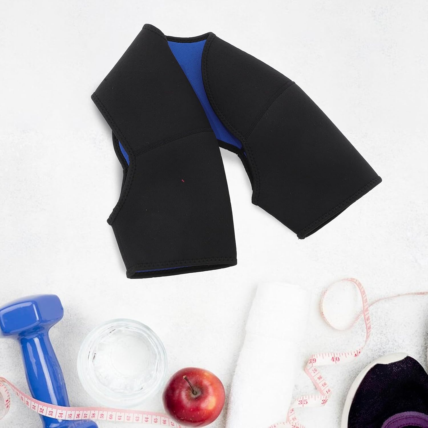 2pcs Double Shoulder Support Brace Sleeves for Sports and Weightlifting, Black M (shoulder Width 40-44cm), Compression and Thermal Protection, Sleeping, and Outdoor Athletic