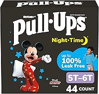 Pull-Ups Boys' Night-Time Training Pants 5T-6T (46-60 lbs) - 44 Ct Overnight Leak-Free Potty Training Underwear with Mickey Mouse