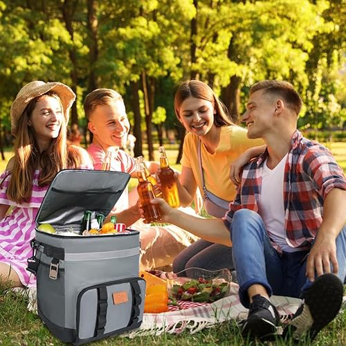 Miniatura 4 de Hielera portátil con ruedas de 35 L, gran bolsa de ruedas aislada, caja de entrega de almuerzo, funda de viaje para acampar al aire libre, picnic,