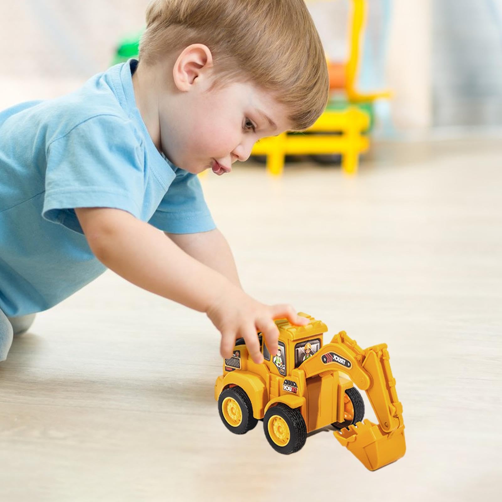 Jouet De Chantier Mini – Camion Rouleau Compresseur Et Perceuse – Pile Drive – Cadeau Anniversaire Enfant
