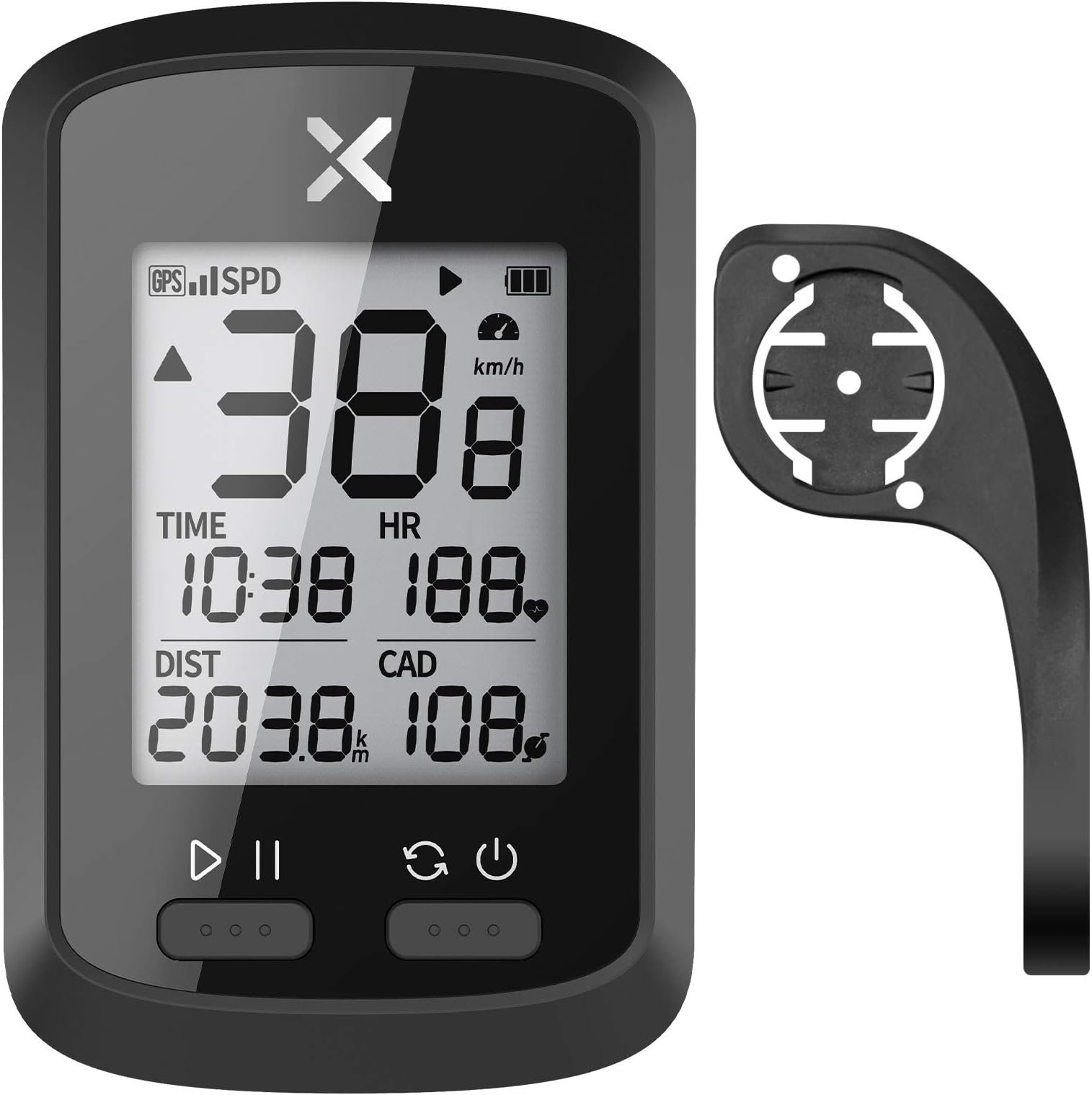 XOSS G+ GPS Bike Computer with Bicycle Mount, Bluetooth ANT+ Cycling Computer, Wireless Bicycle Speedometer Odometer, Waterproof MTB Tracker (Support Heart Rate Monitor & Cadence Sensor)