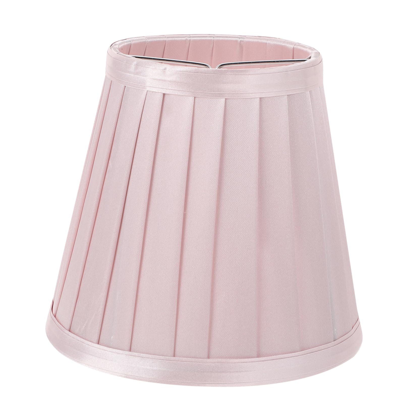 jojofuny Pink Pleated Lampshade 5.51 Inch Cloth Lamp Cover Soft Fabric Light Shade for Table Lamp Indoor Lighting Eye-Friendly Home Decor