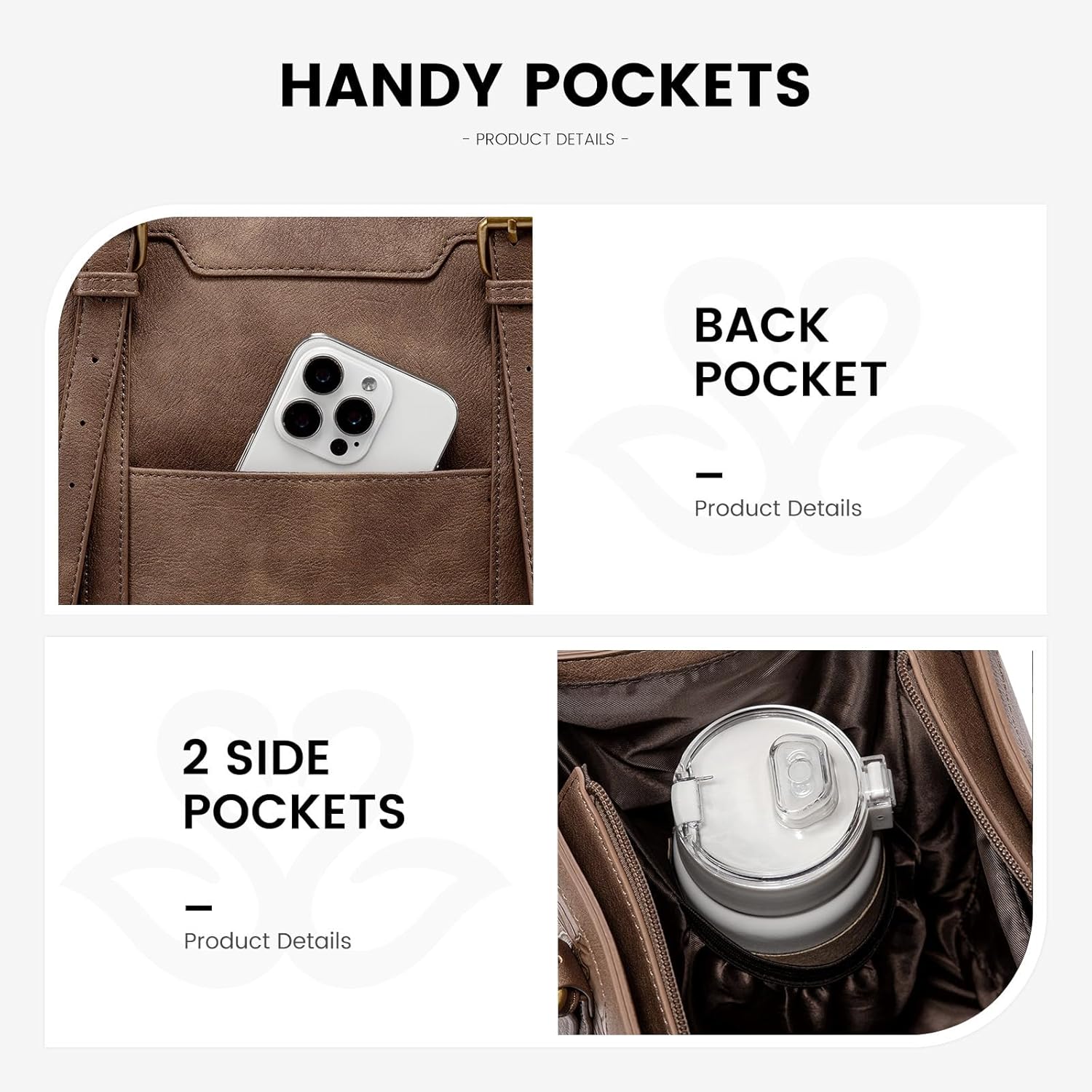 LOVEVOOK Laptop Bag for Women - PU Leather Vintage Laptop Tote Bag,15.6inch Large Capacity Computer bag with Clutch Purse for Business, Work, Office,Commute - Image 5