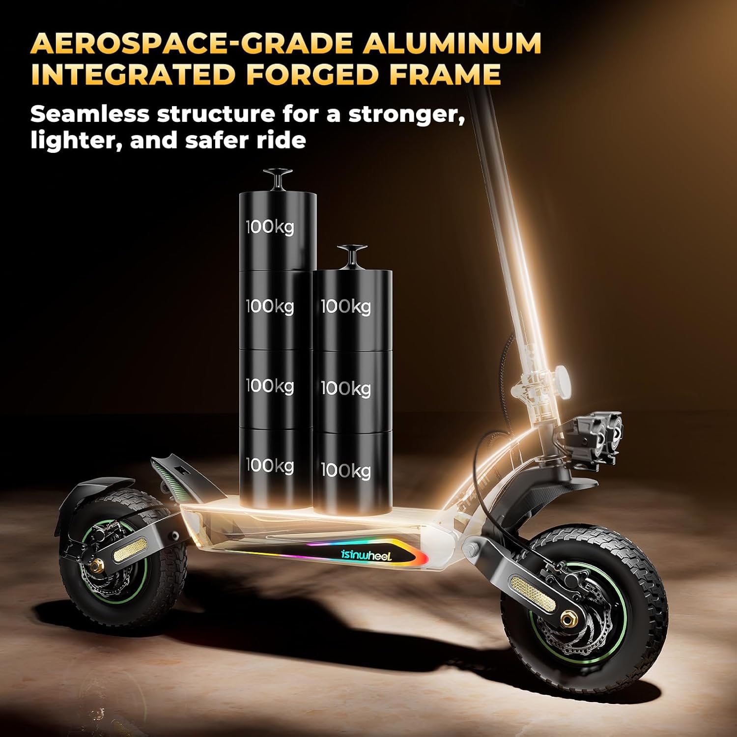 isinwheel GT1 Electric Scooter Adults, 28/45 MPH Top Speed, 28/50Miles Range, 800/2400W Motor, 330LBS Load, Off-Road Scooter for Adults with Turn Signal